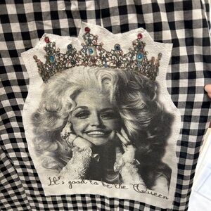 Dolly Parton Checkered Button Up